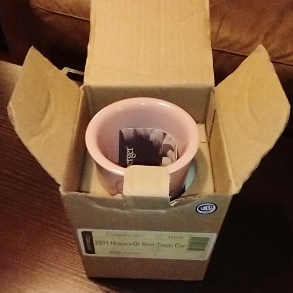 2011 Longaberger Horizon of Hope Pink Ceramic Mug New in Box - Picture 2 of 7